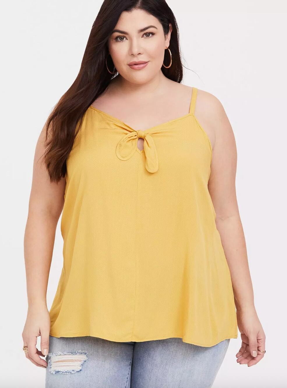 Torrid Sophie Textured Woven Bow Front Swing Cami Tank Top Size 2X Casual Summer